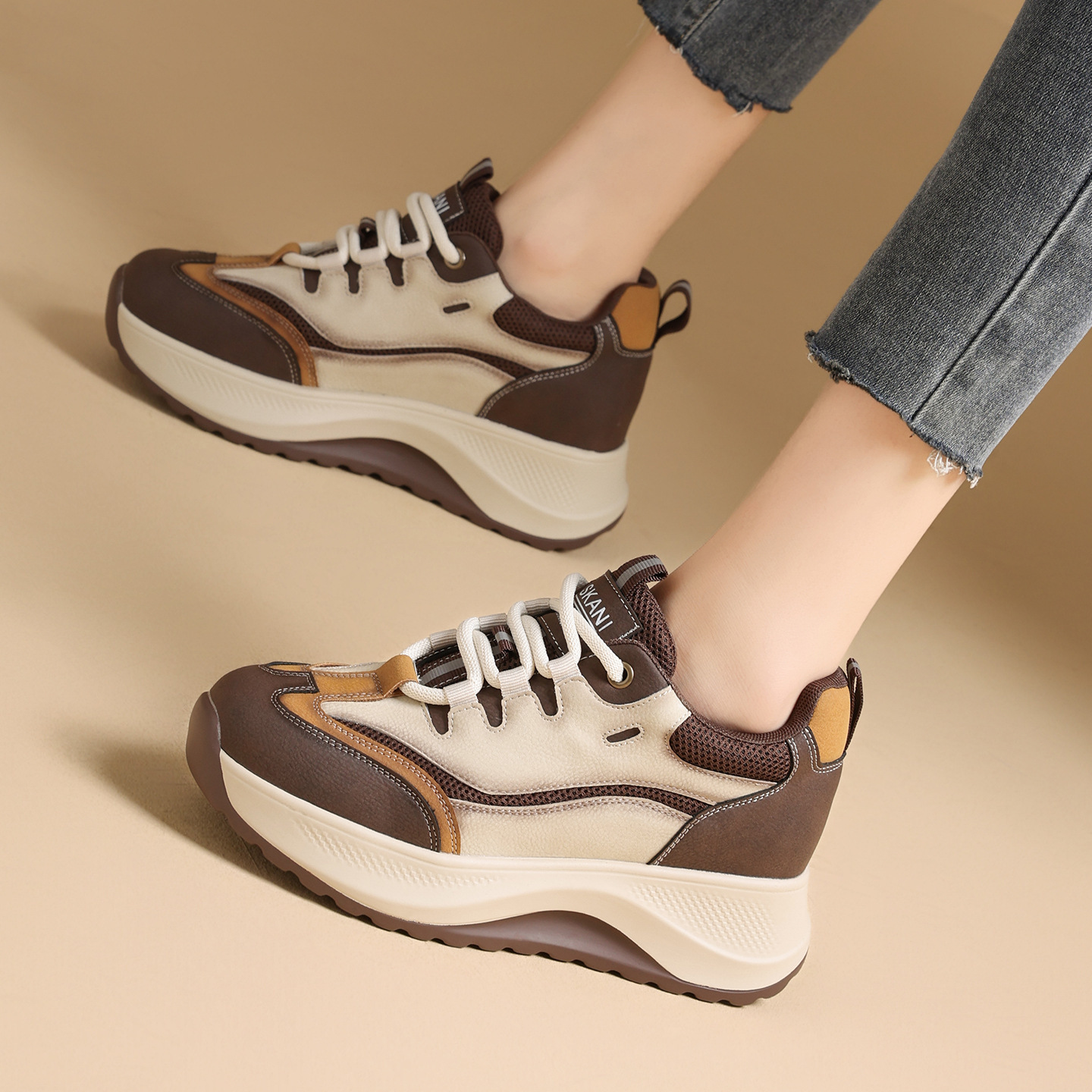 2025 new designer Forrest Gump shoes color blocked single shoe lace up comfortable retro versatile casual sports shoes