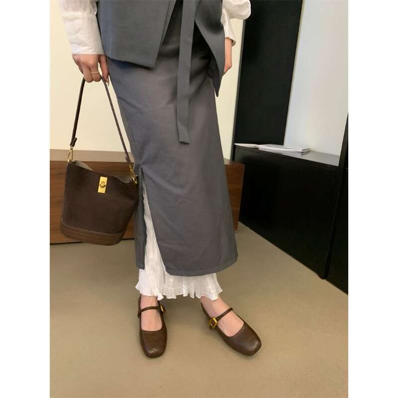 Women's 2025 New Designer Shoe - French Elegant Mary Jane Dress Shoes, Square Toe Shallow Mouth Chunky Heel for Evening Occasions