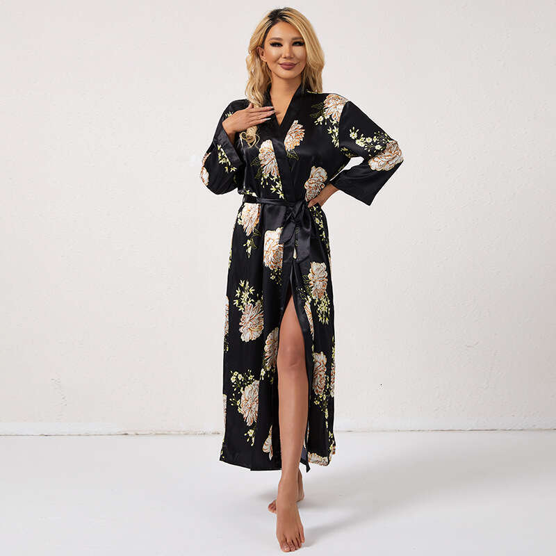 Fashion Sexy Pajamas for Women, Casual Loose Long Homewear, Printed One-Piece Thin Breathable Nightgown Homewear