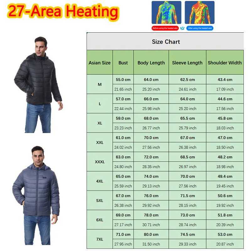 4Control 27Zone Heated Jacket for Men and Women Warm Heating Jacket for Winter Thick Skiing Heated Warm Coat Power Bank Not Included H251017