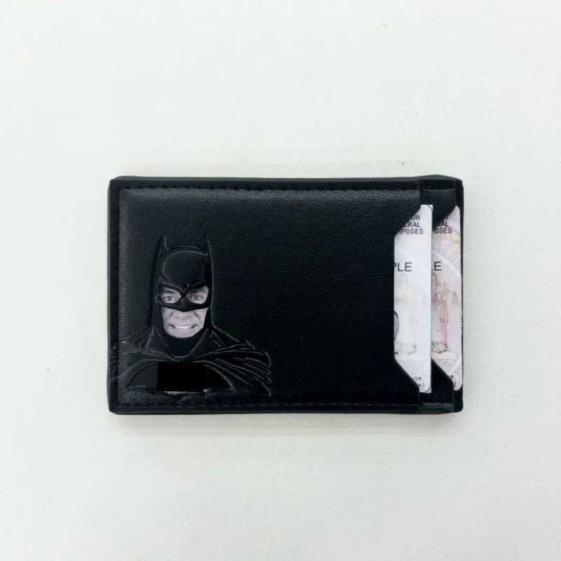 Black Bat Card Holder ID Wallet Leather Case Wallet With Anime Figures Creative Anniversary Birthday Gifts for Dad HusbandW251017