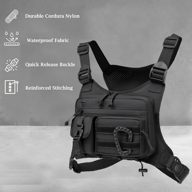Outdoor Tactical Chest Bag Mens Vest EDC Waterproof AntiTheft Chest Pack for Cycling Bags Running Front Chest Bag Handbag 251016