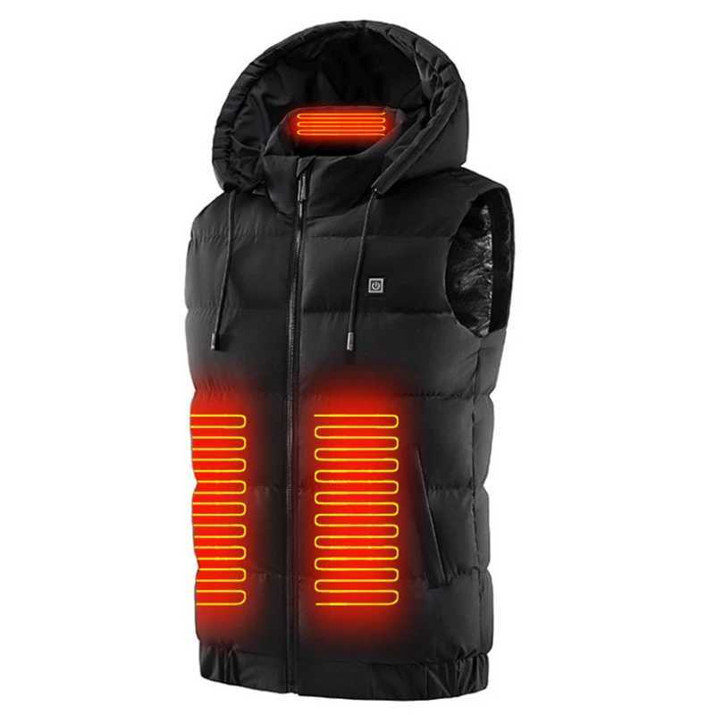Electric Heated Vests Jacket Men Women Winter Outdoor Camping Hiking Fishing Warm Clothing USB Heating Tactical Vest With Caps H251017