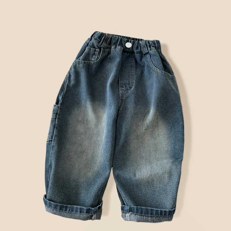 Pants Boy Jeans Spring Autumn 2024 New Straight Loose Leisure Fried Street Versatile TideT251017