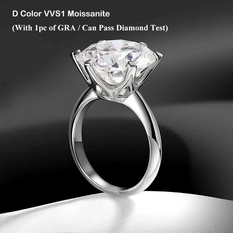EWYA GRA Certified 0510CT D Color Moissanite Solitaire Engagement Rings for Women Silver 925 Wedding Bridal Big Diamond BandW251017