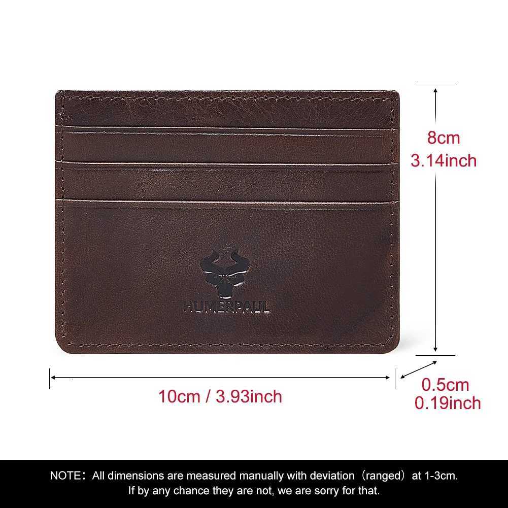 HUMEPRAUL 100 Genuine Leather Card Holder Wallet Slim HightCapacity Card Case RFID Caual Exquisite Cards Storage Money BagW251017