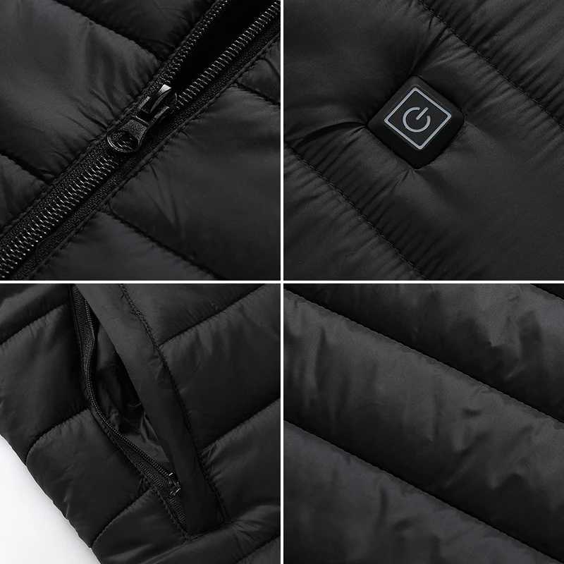 16 Areas Heated Vest Heating Men Warm Waistcoat Women Heat Jacket Winter Constant Heating Vest Power Bank Not Included H251017
