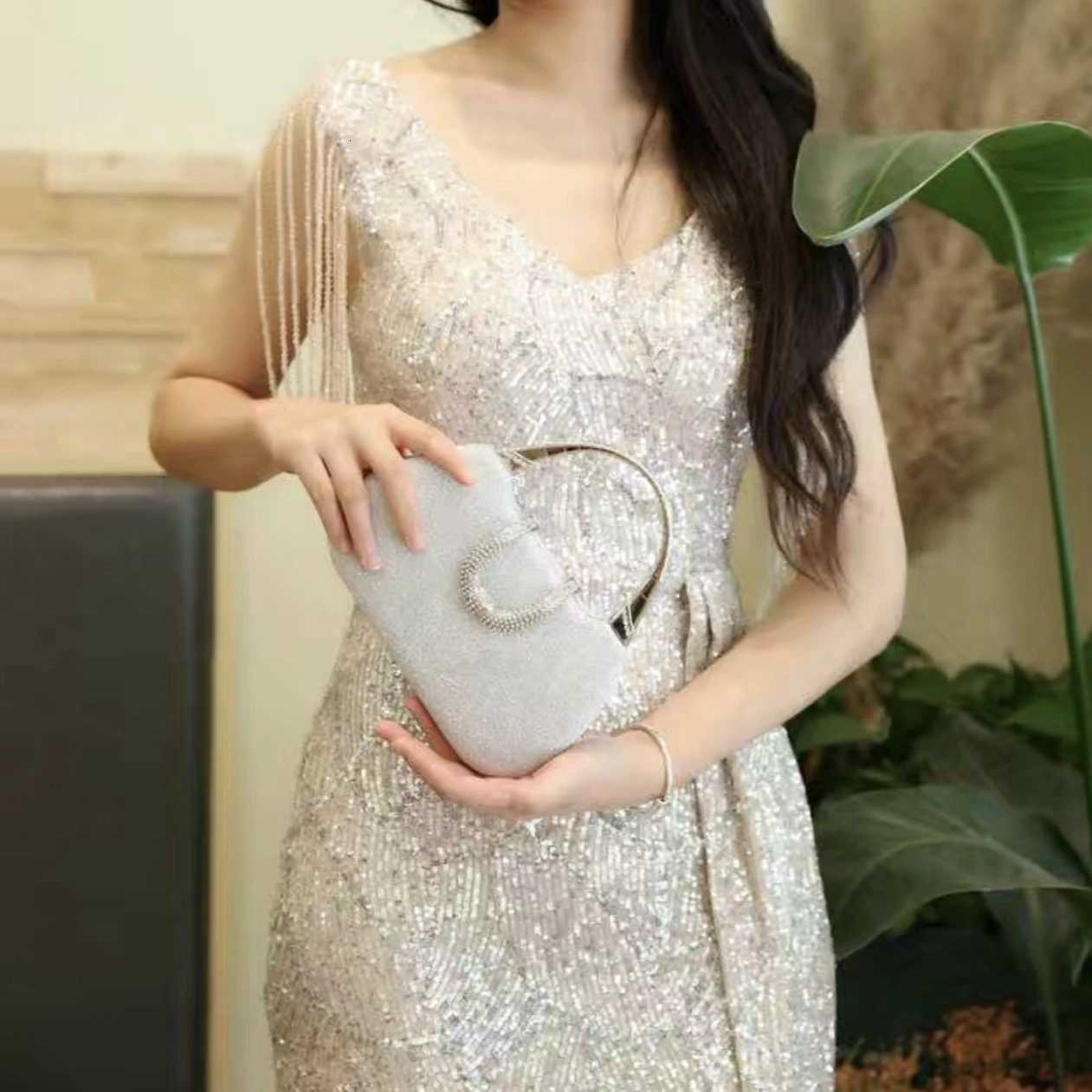 Pearl Rhinestone Evening Bag Luxury Diamond Crossbody Single Shoulder Purse Elegant Bridesmaid Party Handbag Shiny Fashion Tote Z251017