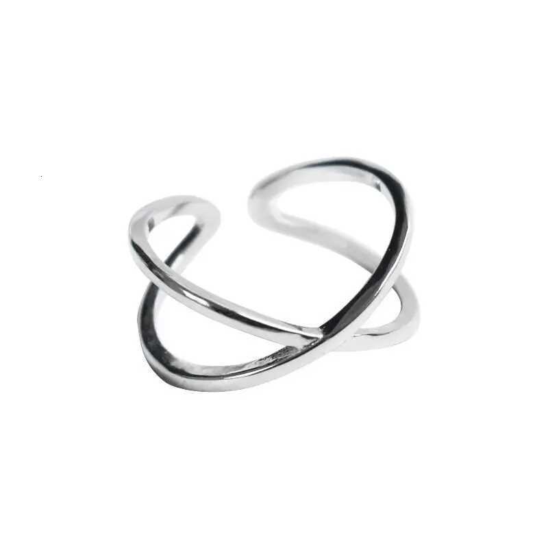 925 Sterling Silver Overlapping Simple Rings For Women Wedding Luxury Designer Jewelry AccessoriesW251017