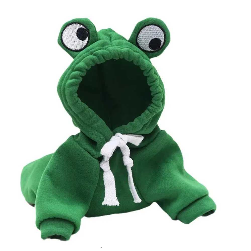 Funny Warm Pet Hooded Sweatshirt Soft Cartoon Frog Shape Dog Coats Breathable Cute Pet Clothes Small DogsW251017