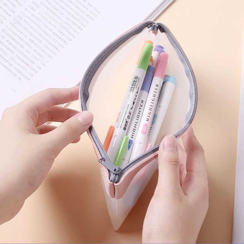 Transparent Frosted Cosmetic Bag Women Makeup Bag Travel Bathing Wash Pouch Toiletries Organizer Student Stationery Storage Bags W251017