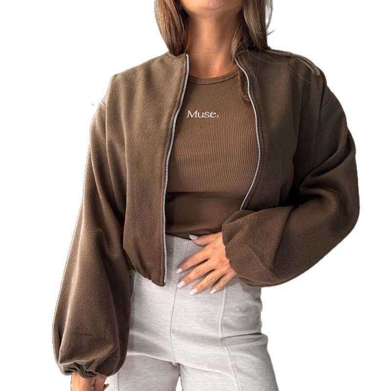 Autumn New Fashion Versatile Short Woolen Jacket Women's Pilot Coat B5