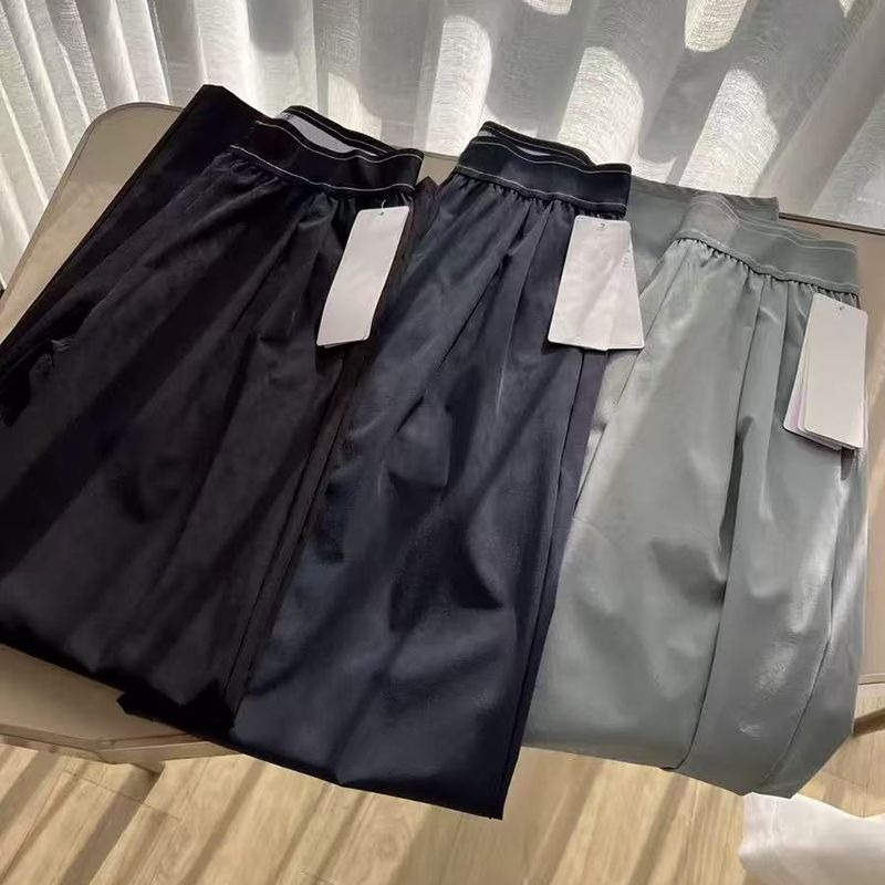 Breathable Quick Drying Black Yoga Pants Sporty Pants in High Fashion Navy Blue Sweatpants Women Elastic Waist Loose Sports Fitness Casual Pants for W