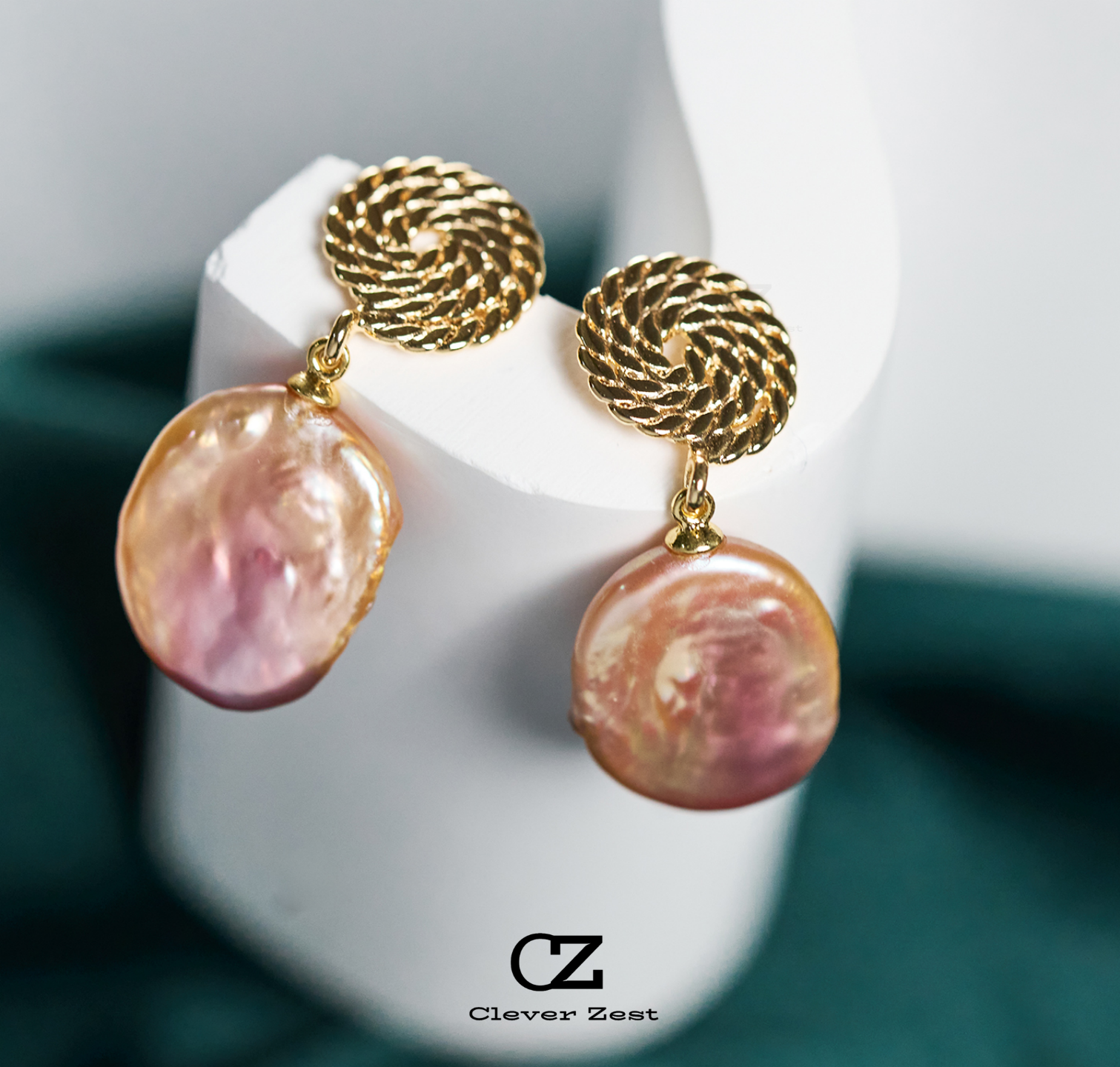 Oval Natural Baroque Twisted Earrings 14K Gold-Filled Stylish and Versatile Fashion Statement Perfect Anniversary Gift or Bestie Present