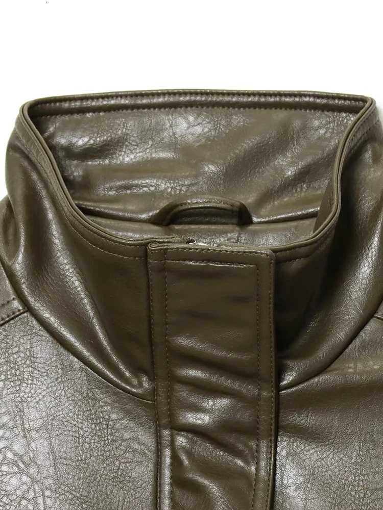 Autumn new fashion womens motorcycle clothing shiny imitation leather stand collar long sleeve jacket short coat leather jacketT251017