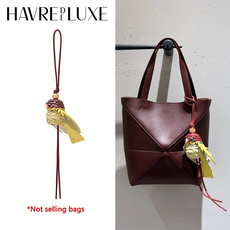 Cowhide leather parrot bird charm for womens bag fashion highend durable exquisite workmanship bag decoration bag accessories 251016
