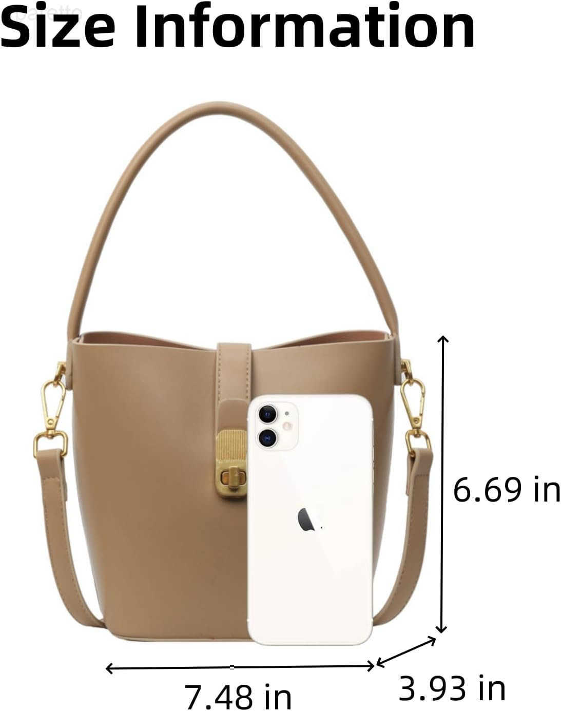 Bucket Bag for Women Stylish Shoulder Bag PU Leather Crossbody Bag Trendy Purse with Zipper Closure Z251017