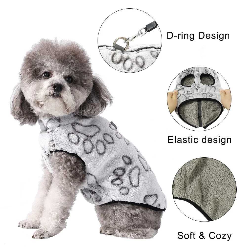 Reflective Pet Dog Jacket Coat For Small Medium Dogs Cats Winter Soft Fleece Clothes Puppy Footprint Clothes Yorkshire ClothingW251017