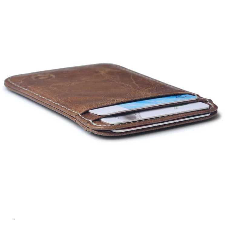 5 Card Holder Genuine Leather Credit Card Holder Porte Carte Bancaire Coe Leather Cardholder Card Case WalletsW251017
