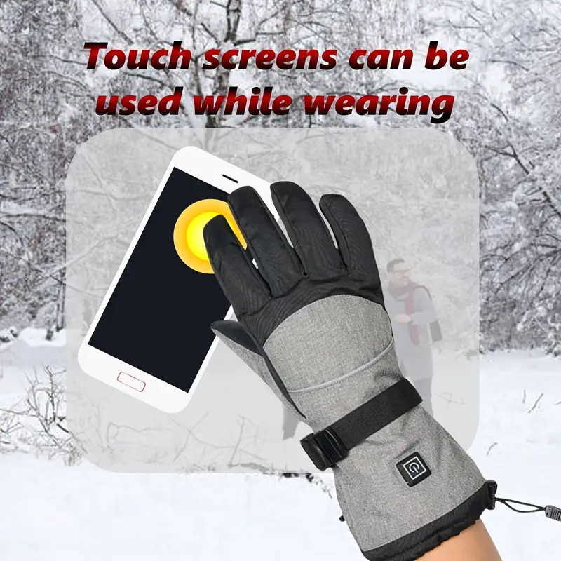 Electric Heated Gloves Warm Windproof Waterproof Motorcycle Riding Skiing Outdoor Thickened Thermal Gloves Touch Screen Charging H251017