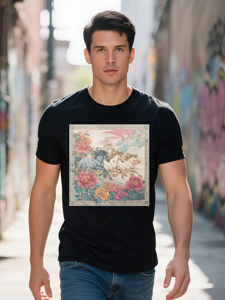 Graphic Denim Orange Beach Formal Spring S XXXL Stretchable Wicking Men's Tee Shirt