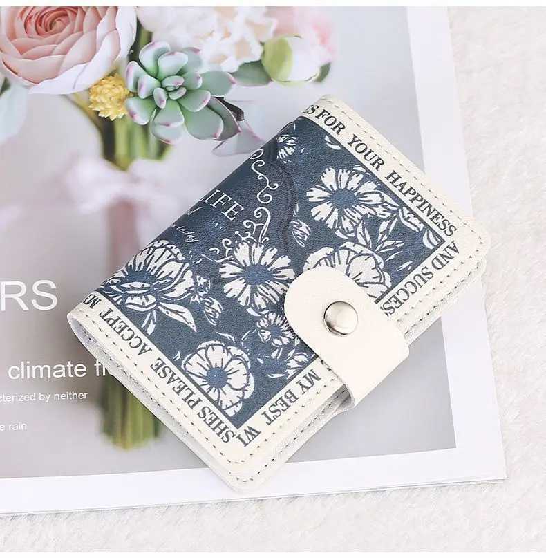 New Floral Card Bag Multiple Cards Slots ID Bank Credit Card Covers for Women Large Capacity Card HoldersW251017