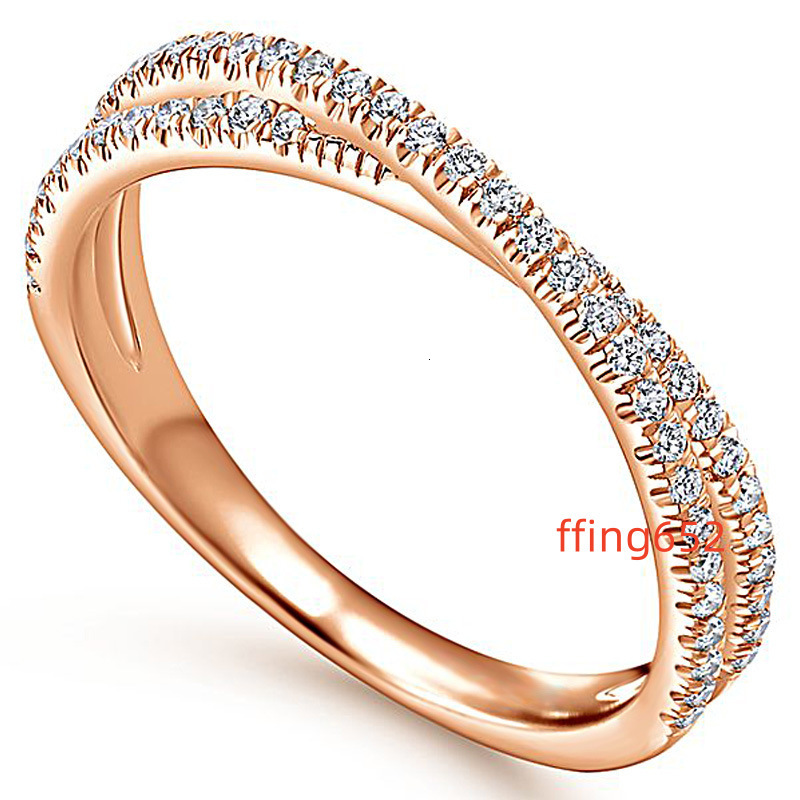 Full Moissanite Engagement Diamond Zircon Cross Ring Jewelry for Women