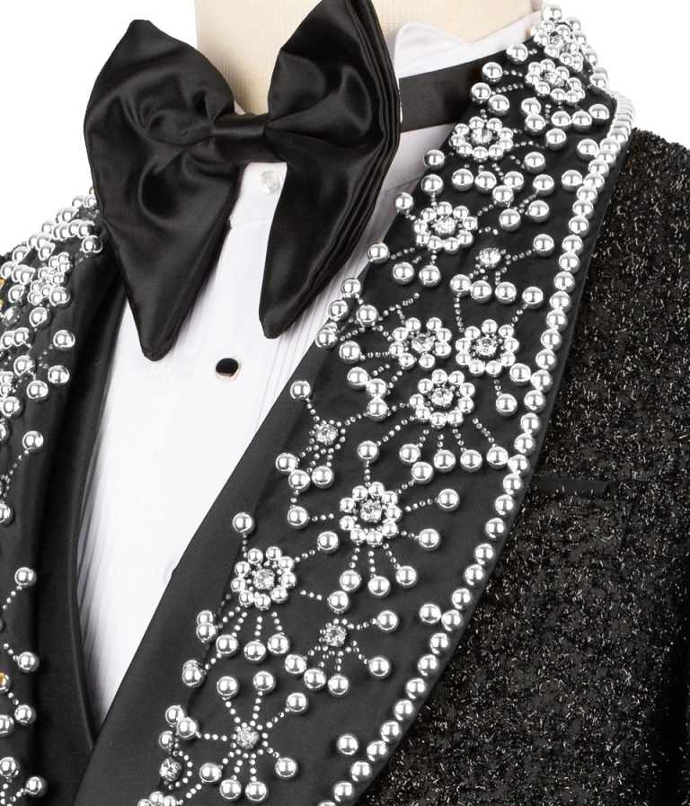Luxury Customized Wedding Groom Tuxedo Shawl Lapel Pearls Formal Occasion Prom Party Men Suits Trajes Para Hombre