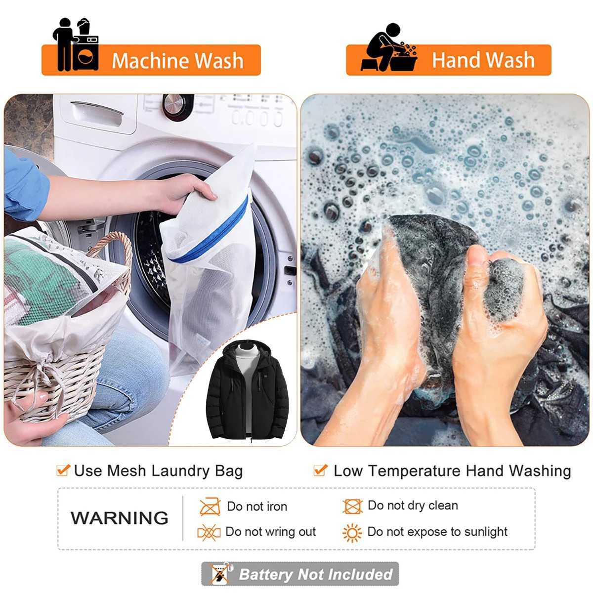 Mens Heated Jacket Winter Warm Outdoor USB Electric Heated Jacket with 9 Carbon Fiber Heating Pads 3 Temperature Levels H251017