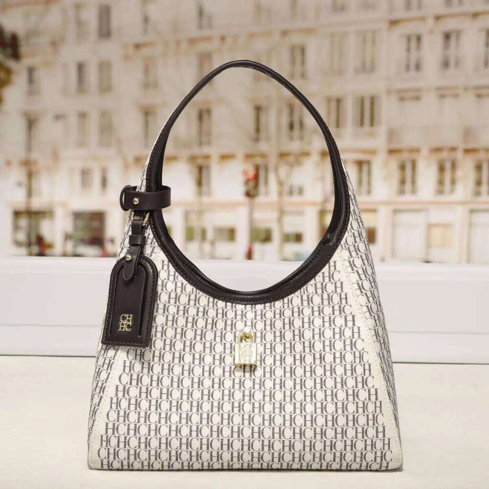 Cross Border Niche Handbag 2025 New Versatile Fashionable Printed Crescent Shaped Women's Shoulder Bag