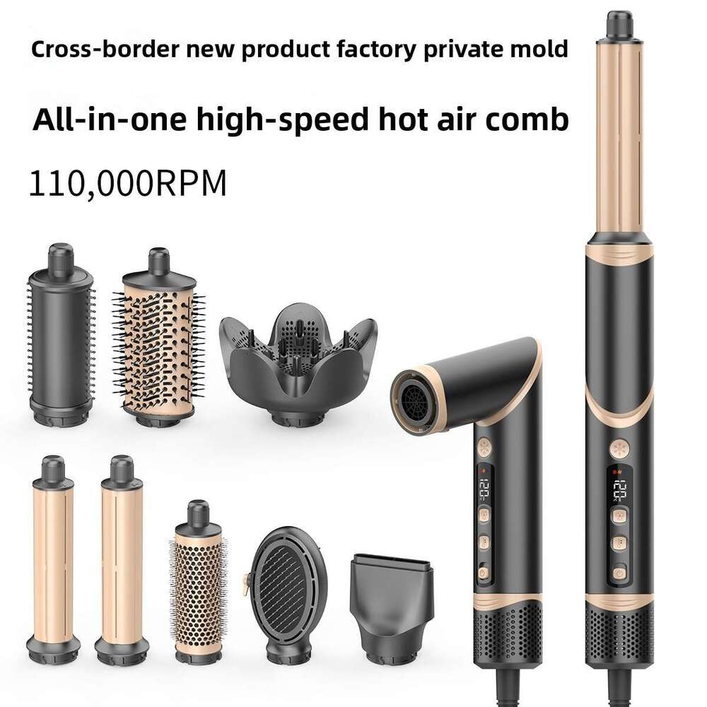 High-Speed All-In-One Set Foldable Multi-Function Head Replacement Comb Negative Ion Hair Dryer