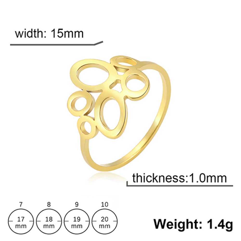 Skyrim Women Irregular Geometric Ring Stainless Steel Minimalist Oval Finger Rings Kpop Fashion Jewelry Gift for Lover New InW251017