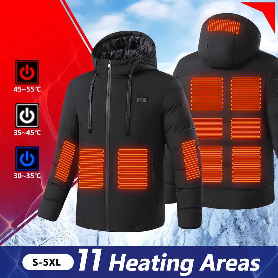 11 Areas Heated Jacket Men Electric Heating Jacket Usb Heated Jacket Hooded Heated Bodywarmer Heated Down Jacket H251017