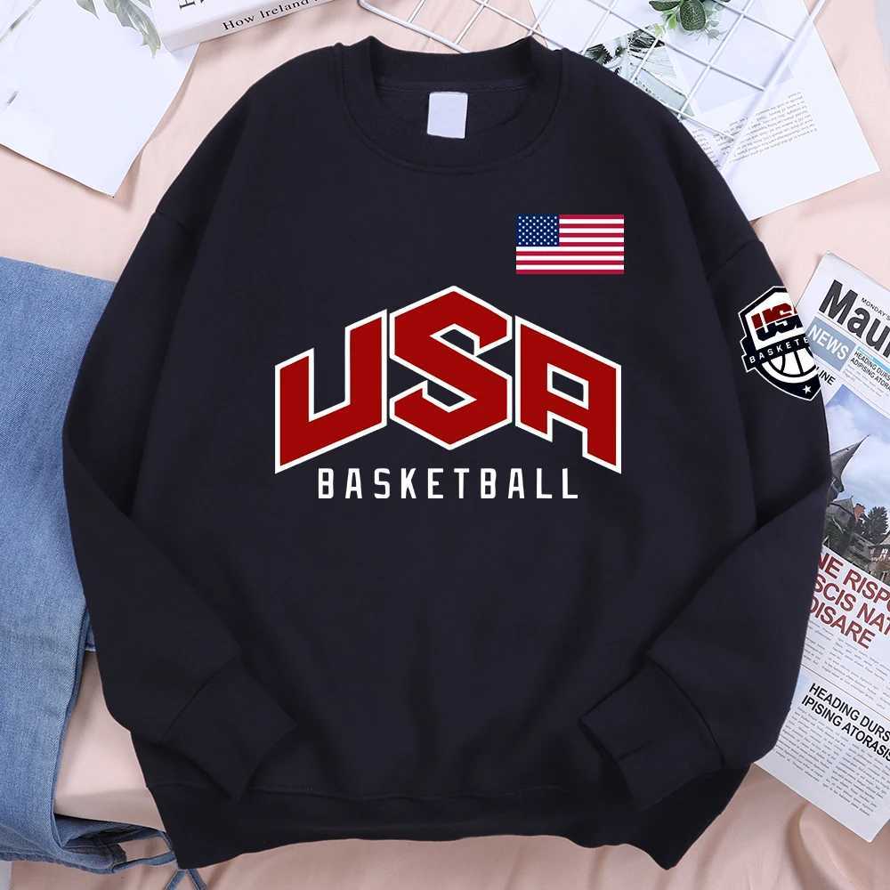 USA Basketballer Printed Street Casual Hoody Men Women Hip Hop Oversized Clothing Loose Warm Fleece Sweatshirts Couple Hoodies Z251017