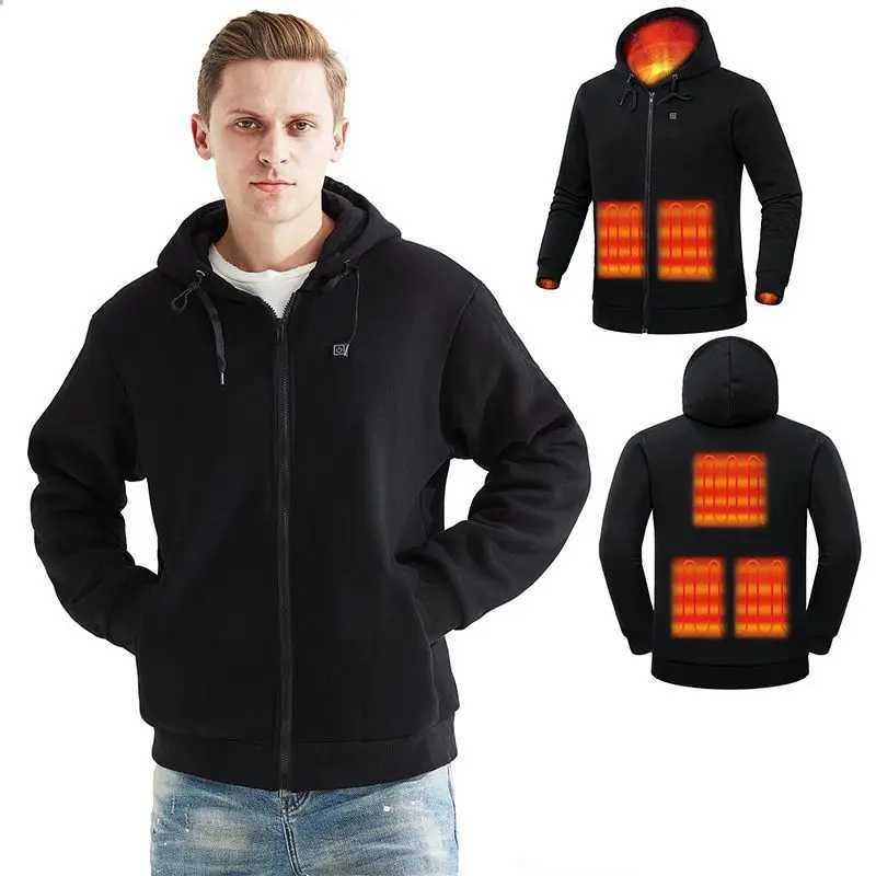 Mens Winter USB Heating Jacket Heated Hoodie Anime Hoodies Winter Men Jackets Streetwear Heated Hoodies Sweatshirt Clothes H251017