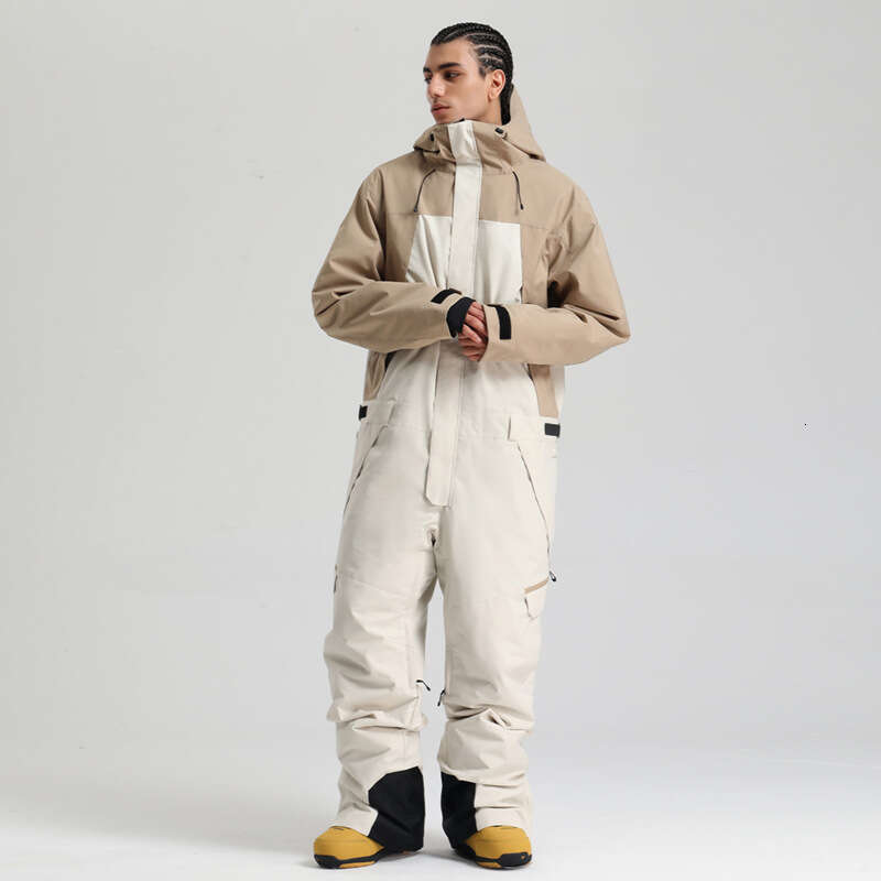 Men's Windproof Waterproof Breathable Loose Thickened Warm Snowboard Professional One-Piece New Ski Suit For Men