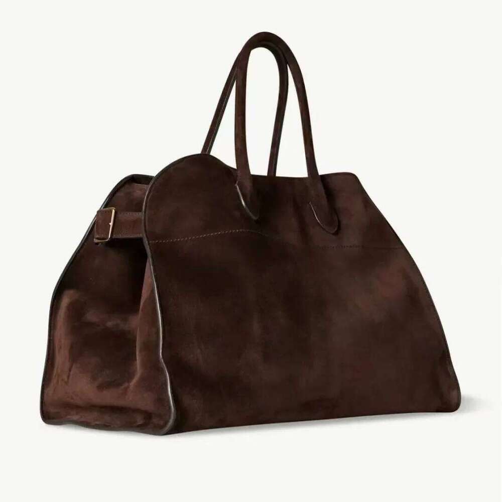 Minimalist Large Capacity Leather Tote Bag Star Endorsed Cross Border ROW Cowhide Handbag Neutral Aesthetic Simple Design