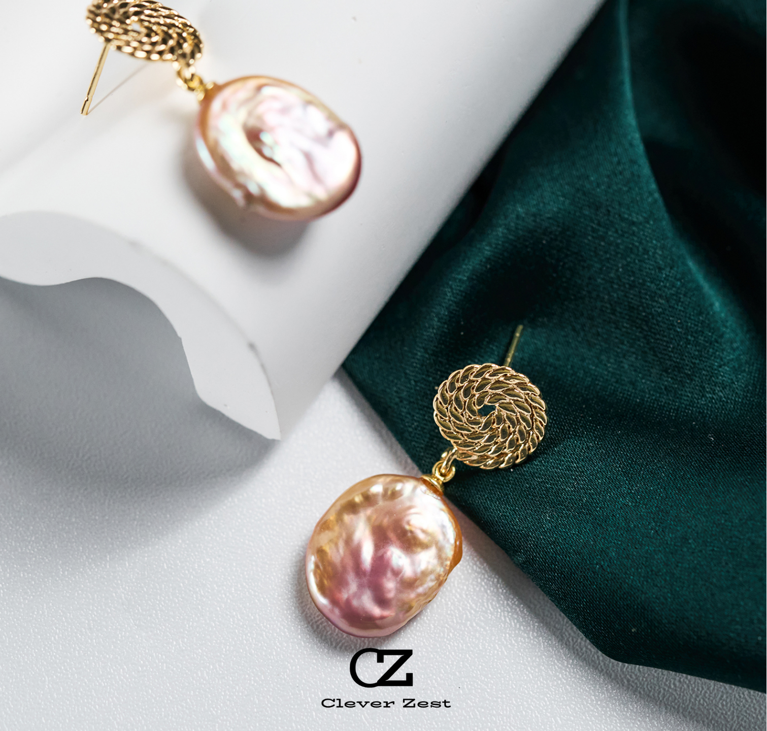 Oval Natural Baroque Twisted Earrings 14K Gold-Filled Stylish and Versatile Fashion Statement Perfect Anniversary Gift or Bestie Present