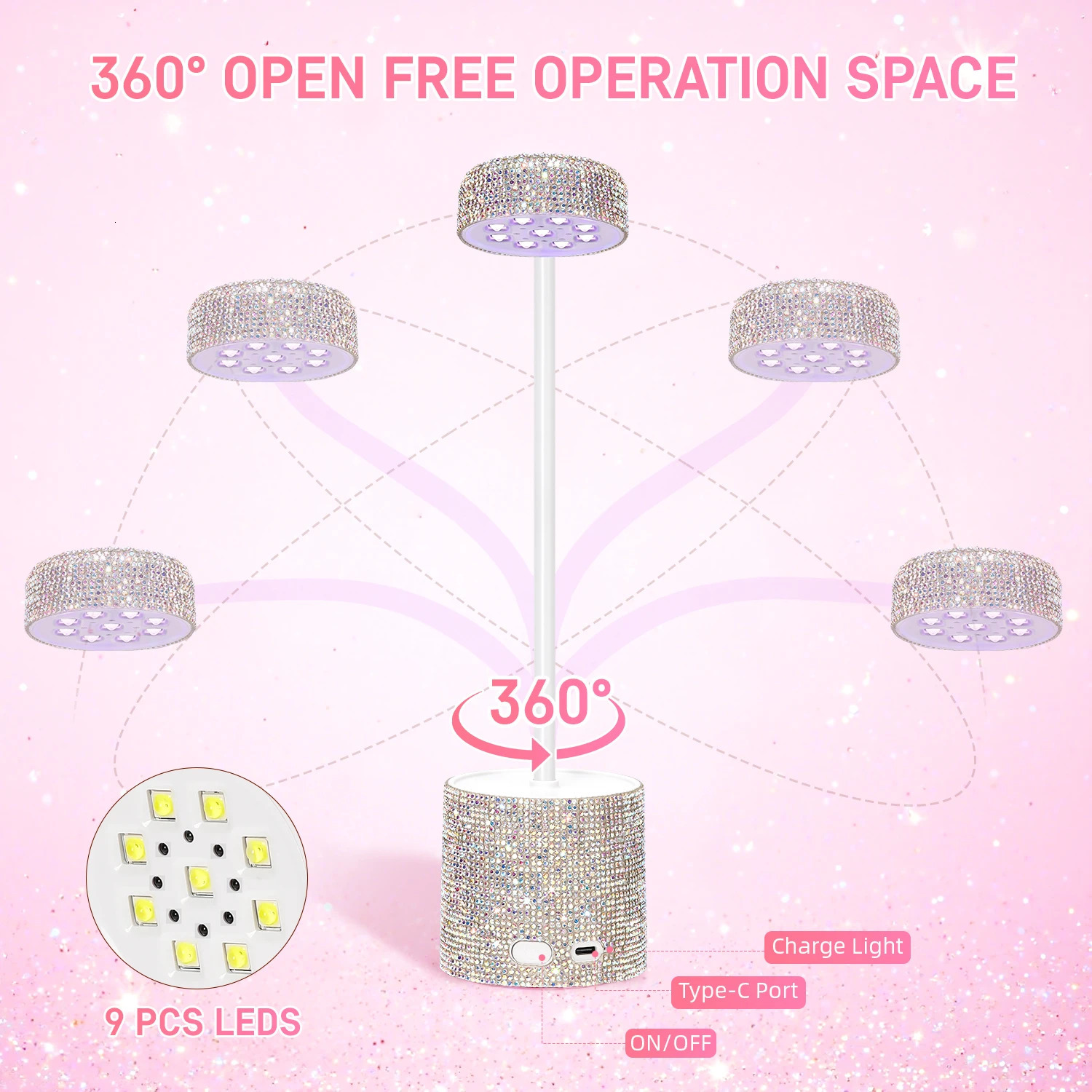 Rechargeable Cordless UV LED Nail Lamp Portable Mini Gel Polish Dryer With Flexible Gooseneck For Fast Curing Gel Nails Salon 251014