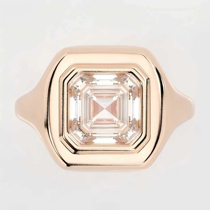 Classic assecher solitaire rings s sterg sier gold plated signet moissanite ring men