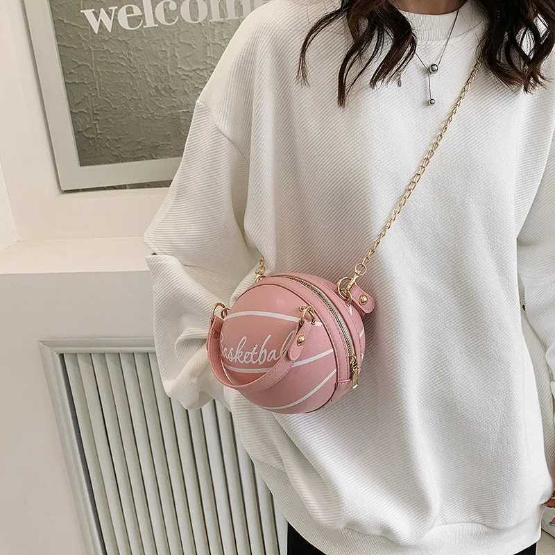 Fashion Personality Female Leather Pink Basketball Bag Ball Purses For Teenagers Women Shoulder Bags Crossbody Chain Hand Bags Z251017