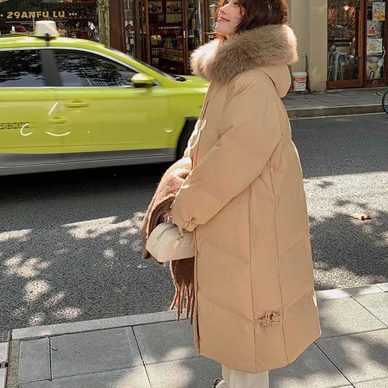 2025 New Fashion Warm Hooded Winter White Duck Down Women Down Jacket Natural Fur Collar Womens Down Jacket H227 W251016