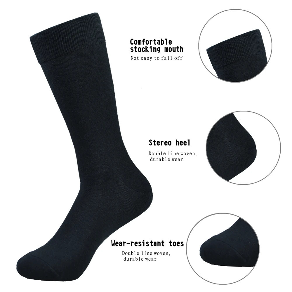 6 pairs Mens socks Black Cotton Dress Socks High quality Long Autumn and winter Sweat Resistant Antiodor Calf Socks 251017