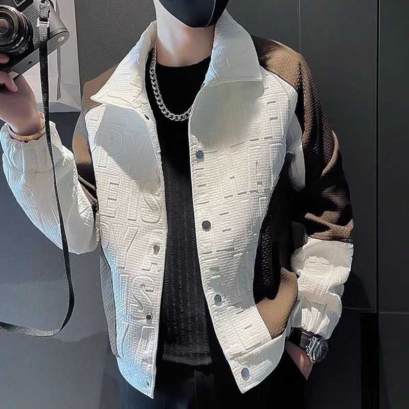 New Spring Autumn Fashion Trends Advanced Handsome Colored Polo Coat Jacket Casual and Versatile Design Mens JacketY251017