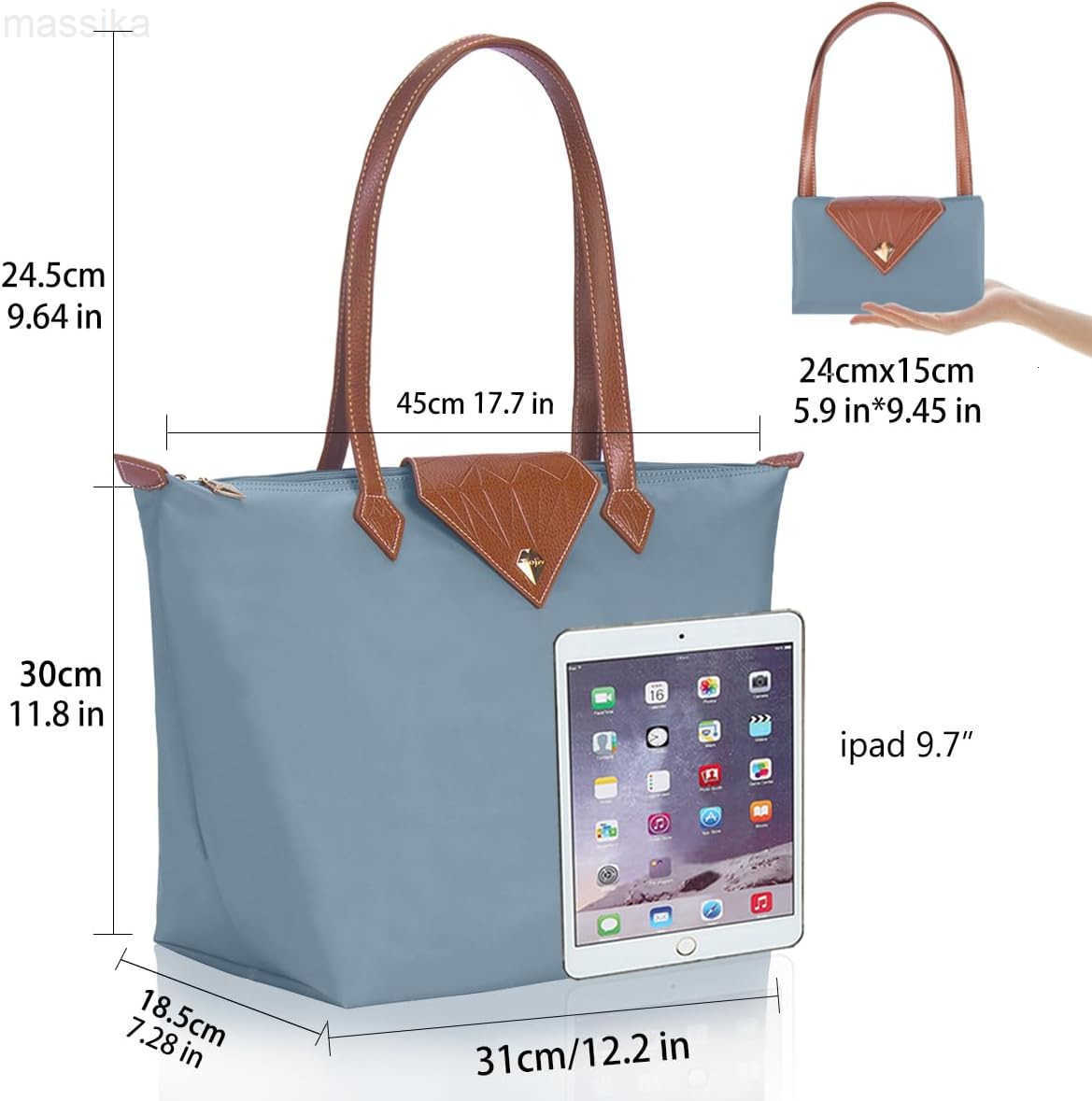 Women Tote BagStylish Waterproof Nylon Ladies Shoulder Bag Folding Beach Travel Bag for WorkShopping Large M251017