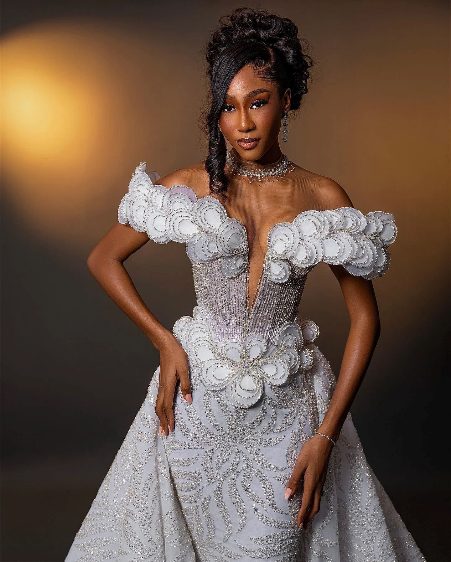 Gorgeous Pearl Beaded Mermaid Wedding Dress Couture Crystal Stones Celebrity Women Wedding Dresses Customized Robe de Soiree