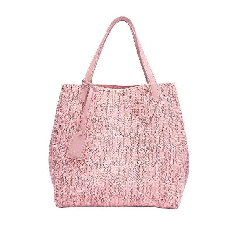 Fashionable Classic New Solid Color Outer Bag Women's Exquisite Handcrafted Weaving Large Capacity Handbag