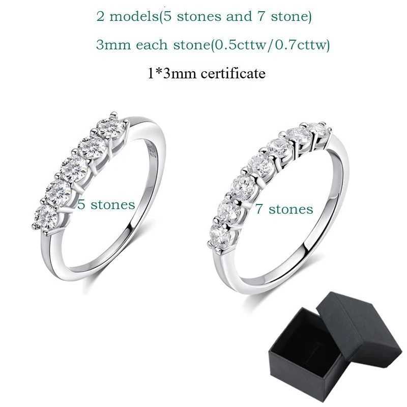 Smyoue 07CT 3mm Gemstone Moissanite Rings for Women S925 Silver Matching Wedding Diamonds Band Stackable Ring White Gold GiftW251017