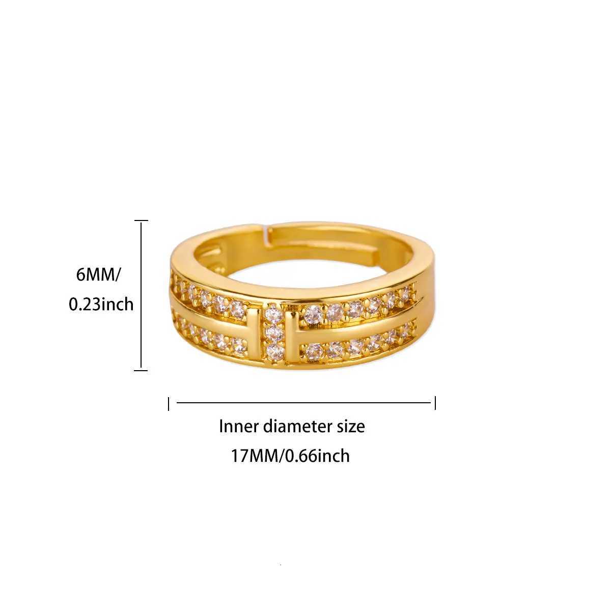 Luxury Brand Zirconia Minimalist Rings For Women Gold Color Stainless Steel Geometric Ring Vintage Wedding Fashion Jewelry Gif Z251017