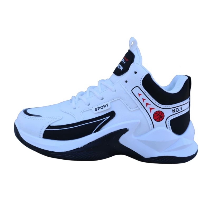 2025 New Fashion Waterproof Leather Thick bottom Sneakers Men Basketball Shoes with box free shipping